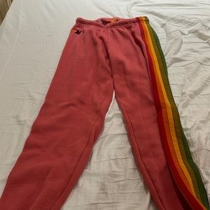 Aviator Nation 5 Stripe Sweatpants, Great Condition, Pink